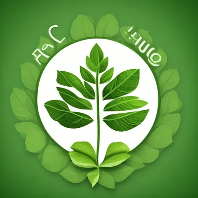 绿色环保手绘叶子标志设计