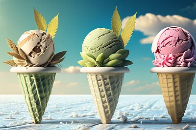 大麻风味冰淇淋创意概念