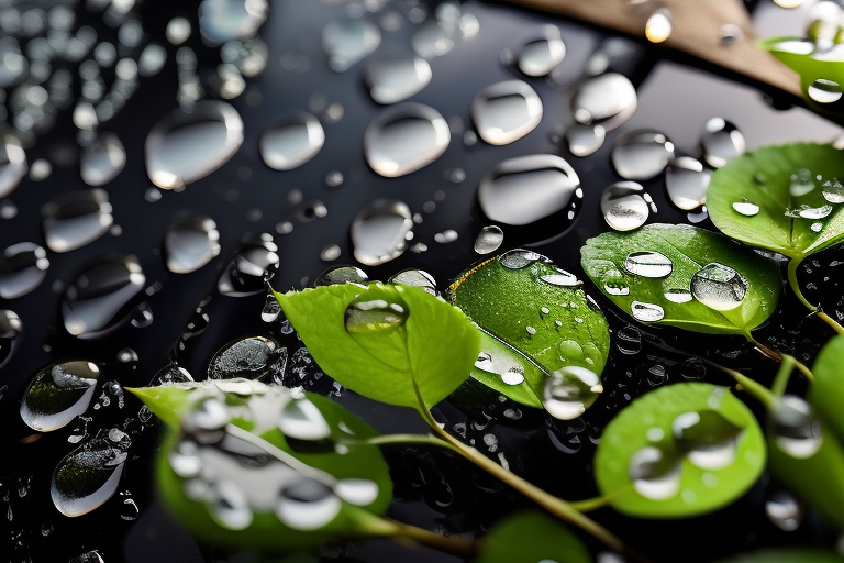 雨后阳光下的黑玫瑰花园