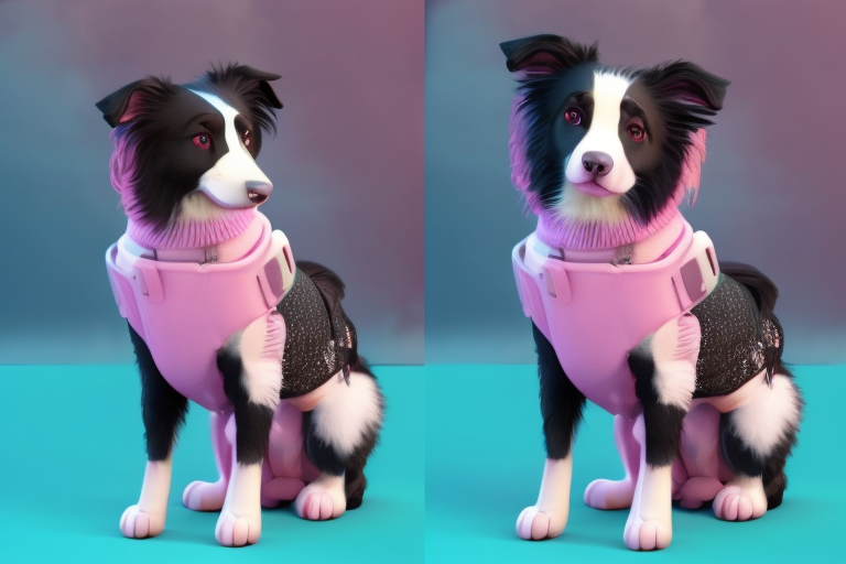 3D皮克斯风格边境牧羊犬艺术模型