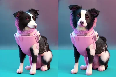 3D皮克斯风格边境牧羊犬艺术模型