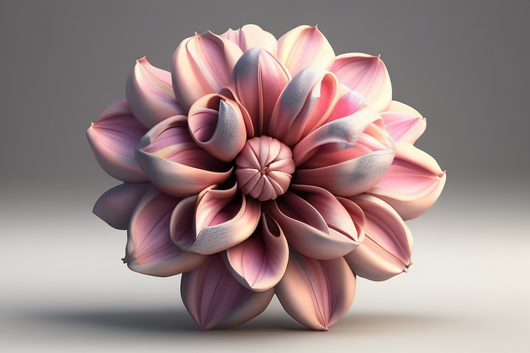 粉彩大丽花3D艺术作品