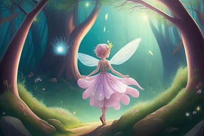 魔法森林仙尘飘渺插画设计
