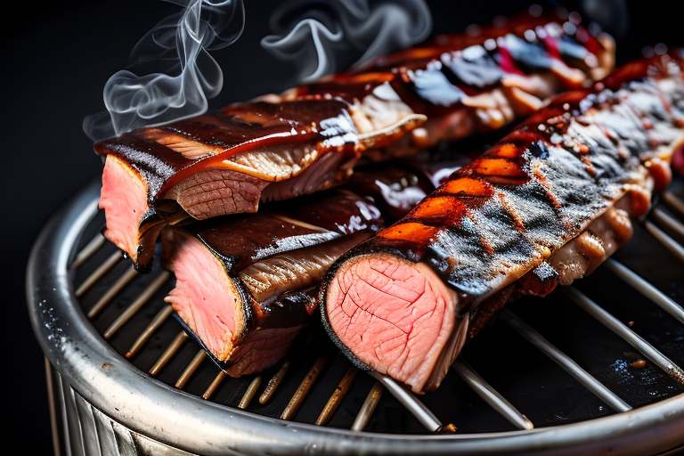 烤肉熏制牛肉肋排 