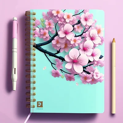 樱花笔记本3D皮克斯风格设计