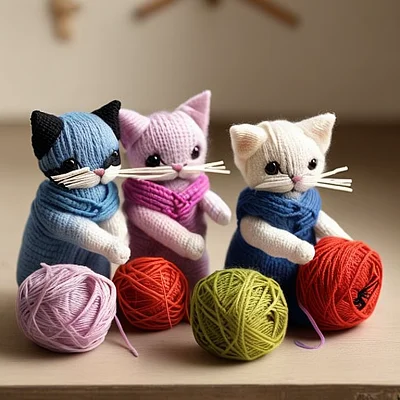 编织技能玩具小猫教学