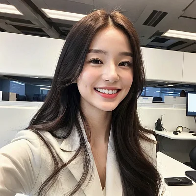 职场女精英干练白色西装