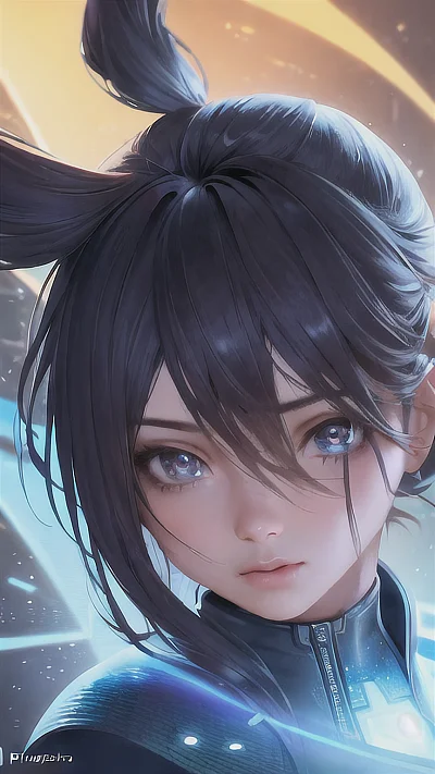 未来科技女孩探索插画