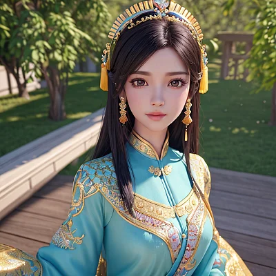 古装美女华丽头饰艺术照