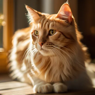 室内明亮阳光下的高品质猫咪摄影