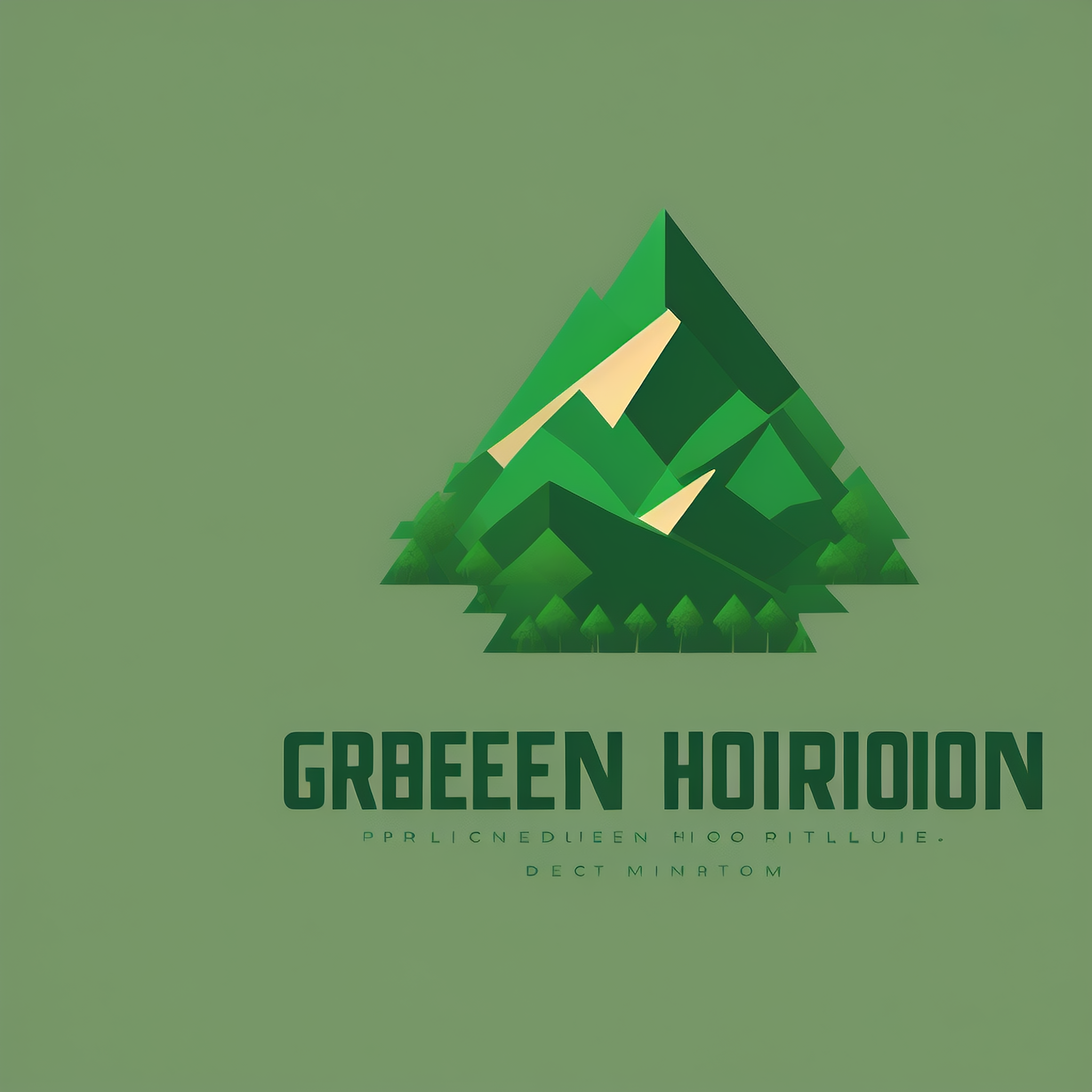 简约平面设计标志Green Horizon