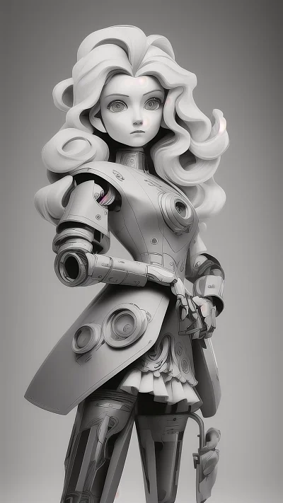 时尚机器人新古典主义肖像