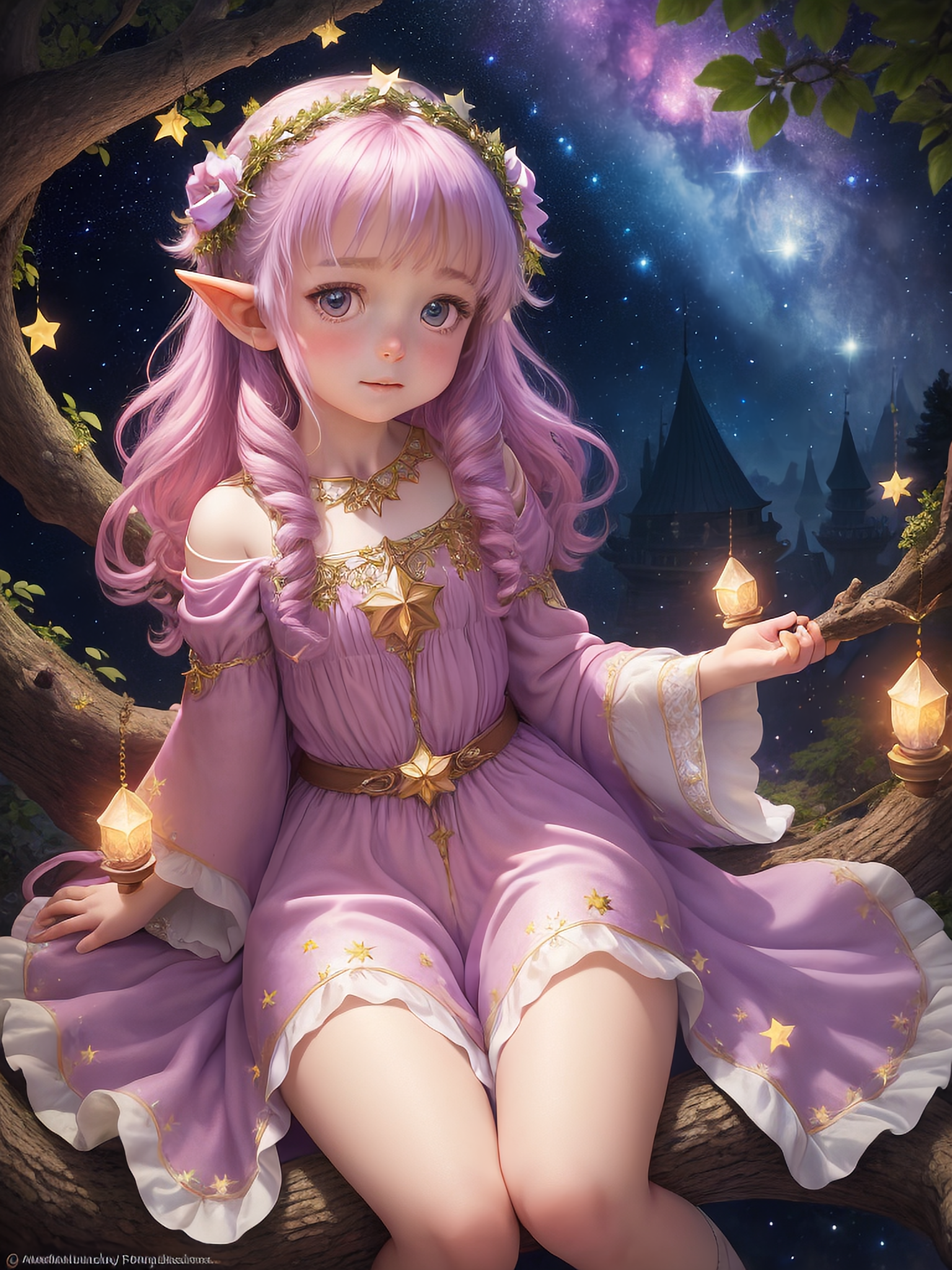 星空下的童话少女幻想