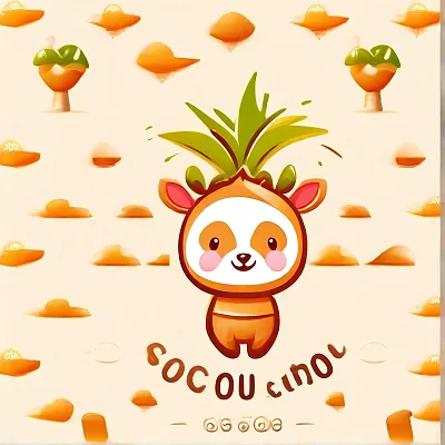 小鹿椰树电商玩具店标志设计