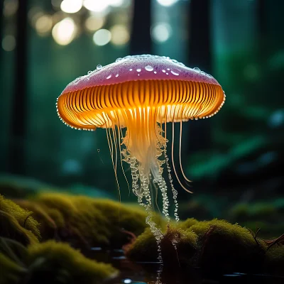 水母形状飞行蘑菇自然摄影