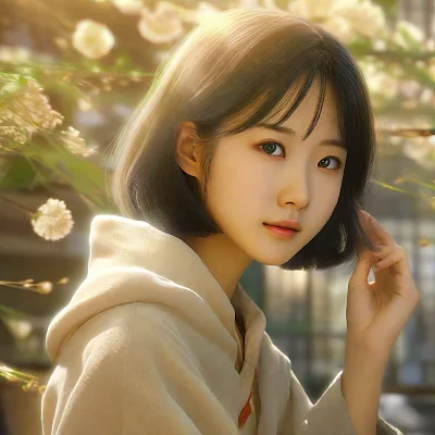 宫崎骏风格二十岁少女插画