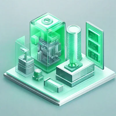 绿色磨砂电力运维3D图标