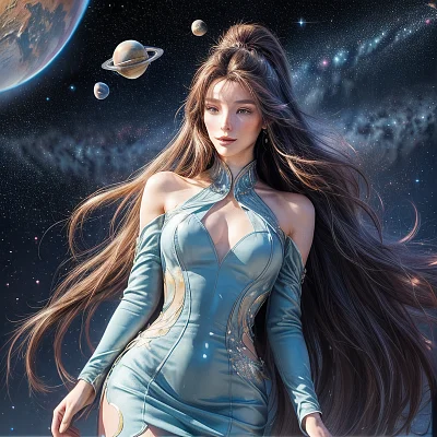 太空中的高级定制性感女神