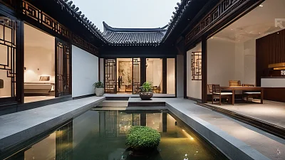 现代中式四合院创意建筑设计