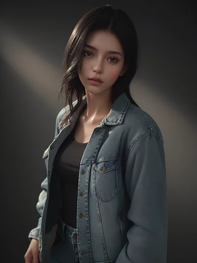 深色主题时尚女性穿搭
