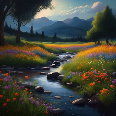 西部乡村夏日午夜风景