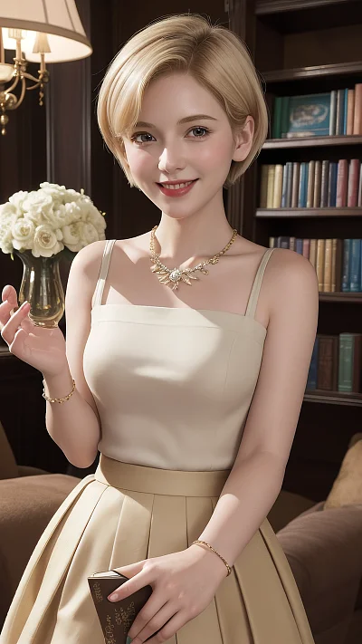 英式风格短发少女二次元肖像