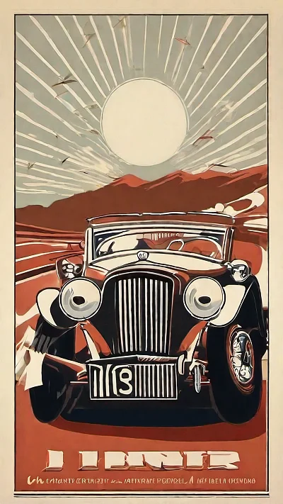 1930年代复古赛车海报设计