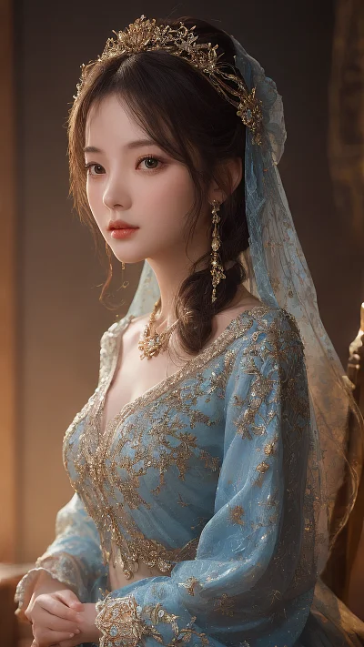 8k精细女装概念插画 