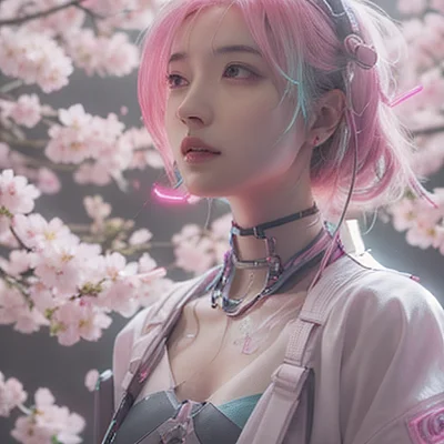 赛博朋克风格樱花少女