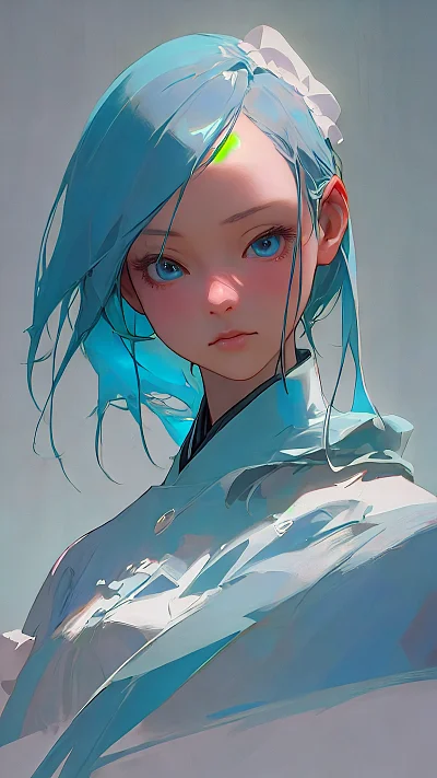 沉思风格的动漫女孩大气壁纸