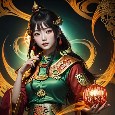 神秘贵族的古代神话插画