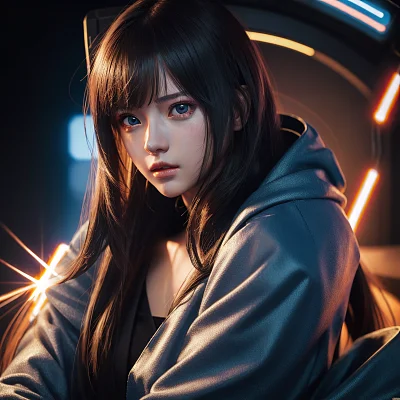女孩动漫艺术星球大战超现实主义
