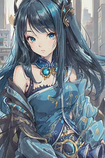 玉色短发女孩马德里水彩独奏
