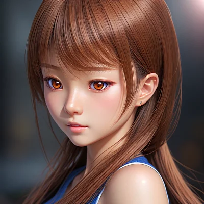 逼真华丽动漫女孩插画