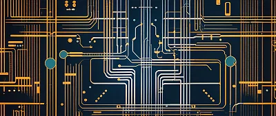 未来派电路设计数字矢量插图