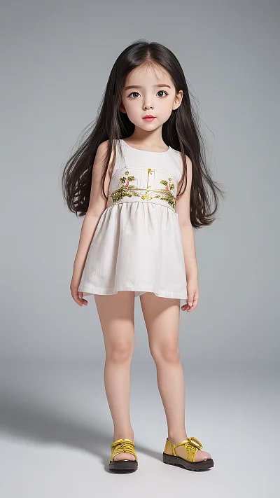 卡通Q版小女孩全身像