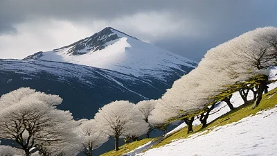 阿兰雪峰银杏树摇曳