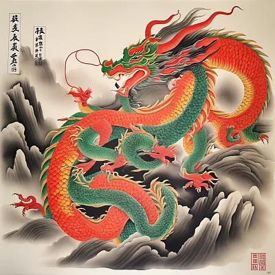 龙宝宝中国画