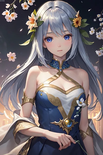 夕阳下双马尾女孩高清壁纸