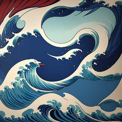 葛饰北斋浮世绘版画三件套