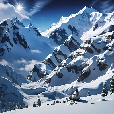 喜马拉雅山雪人纹身设计