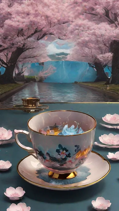 樱花茶杯中的狂风暴雨