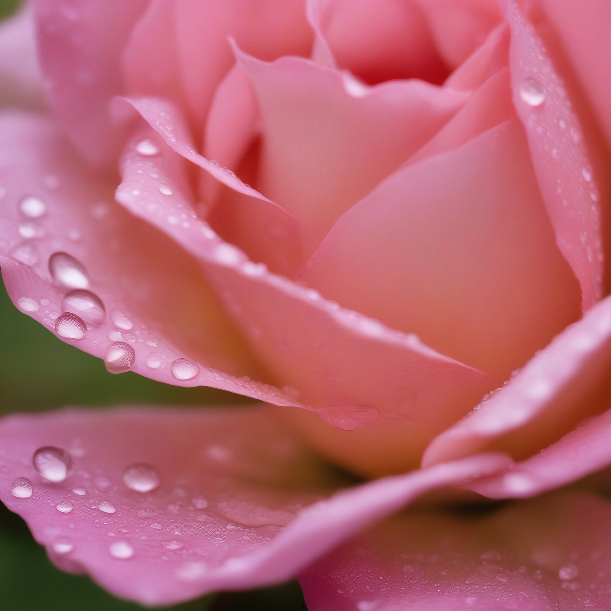 雨滴玫瑰花瓣微距摄影