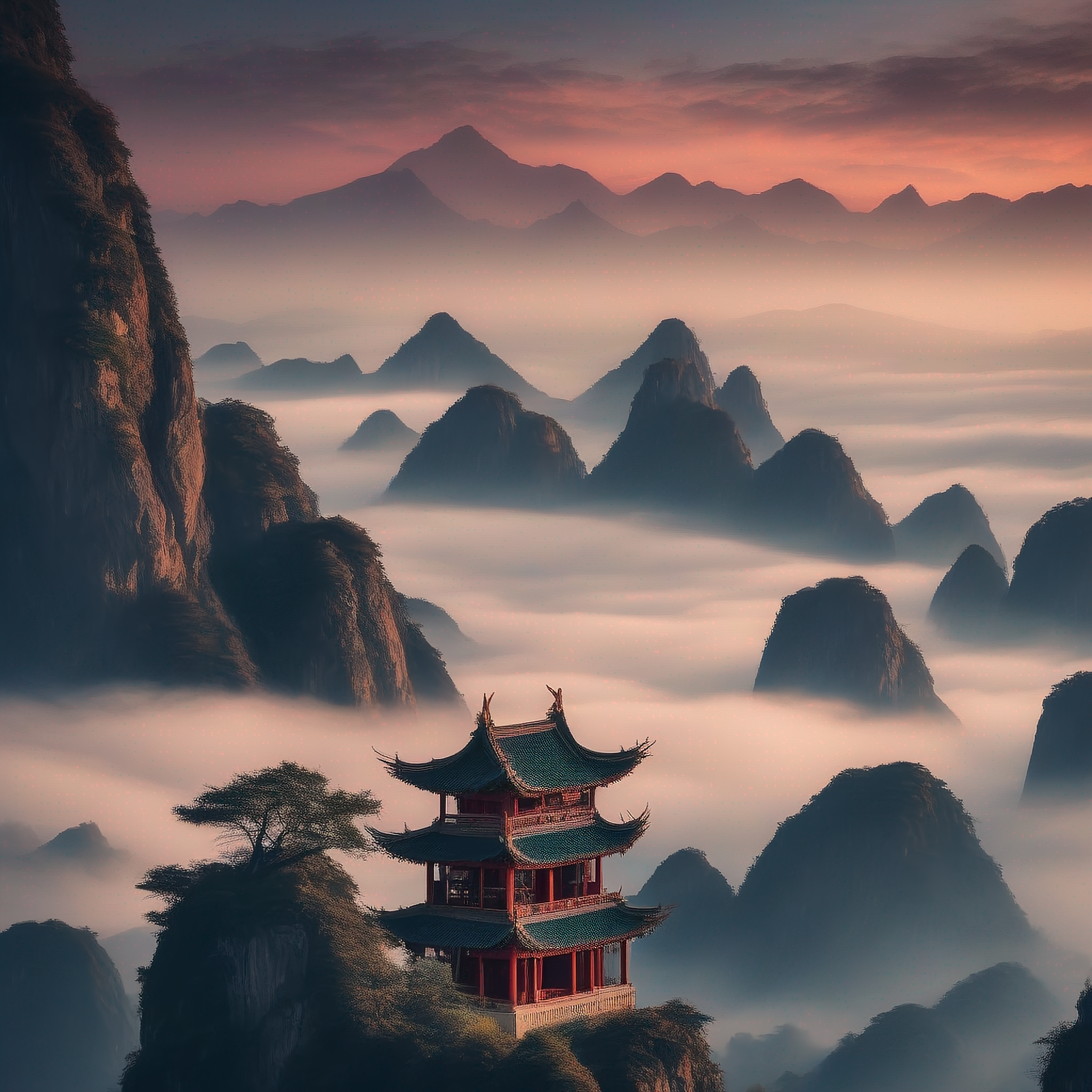 中国壮丽山脉全景