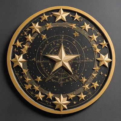 积日月点滴汇星辰大海班徽设计