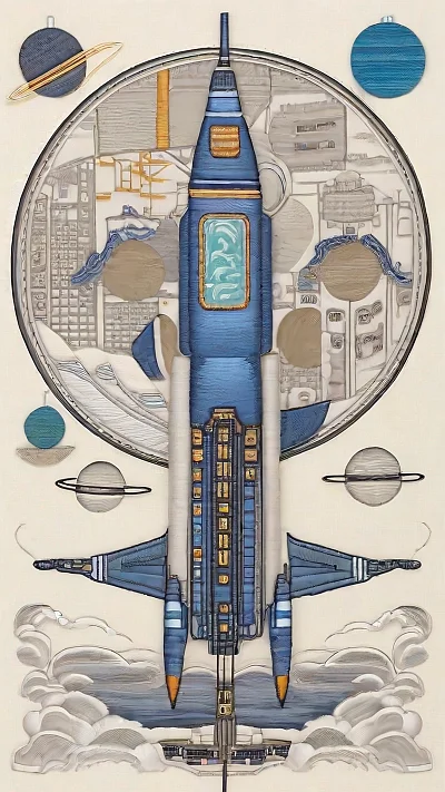 元宇宙蜀绣科幻雏嫦娥