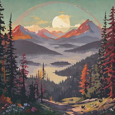 山妈妈圆形标志设计灵感