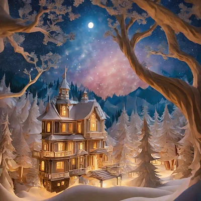 瑞文戴尔夜晚星空剪纸艺术
