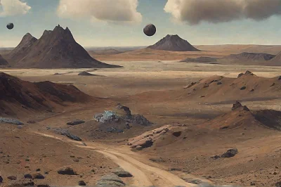 超现实宇宙风景画艺术印刷