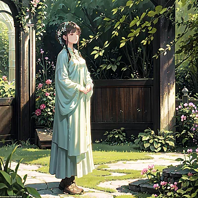 明风汉服女孩花园写真